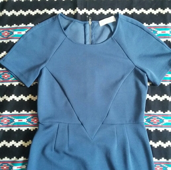 Blue Structured Mini Dress - Picture 2 of 3